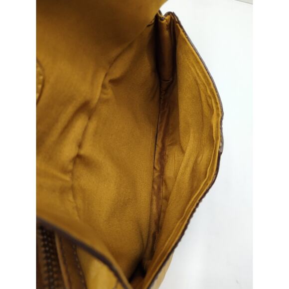 Fossil Yellow Tan Leather Zipper Pocket Crossbody Shoulder Bag - Picture 13 of 13